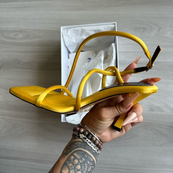 PROENZA SCHOULER YELLOW SATIN HEELS - Picture 11 of 12